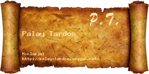 Palay Tardos névjegykártya